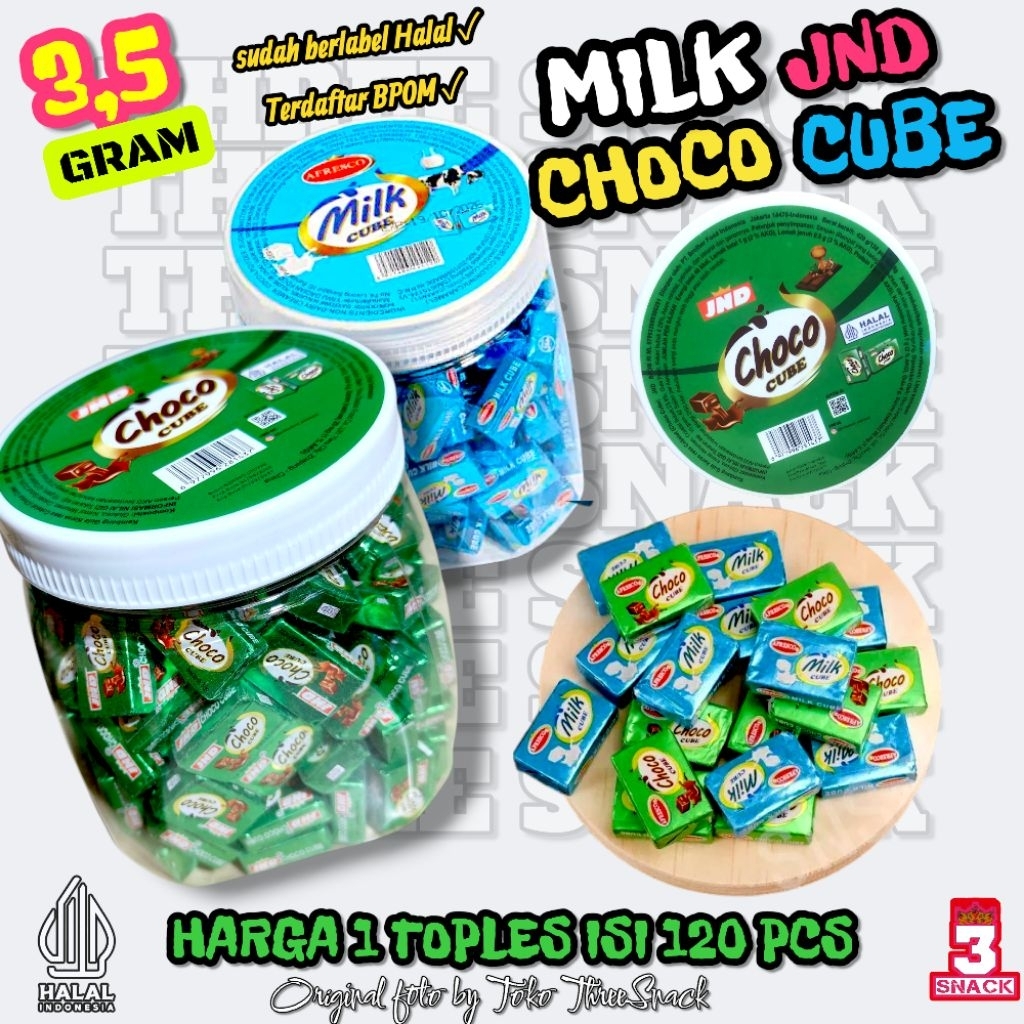 JND CHOCO CUBE MILK CUBE ISI 120 PCS