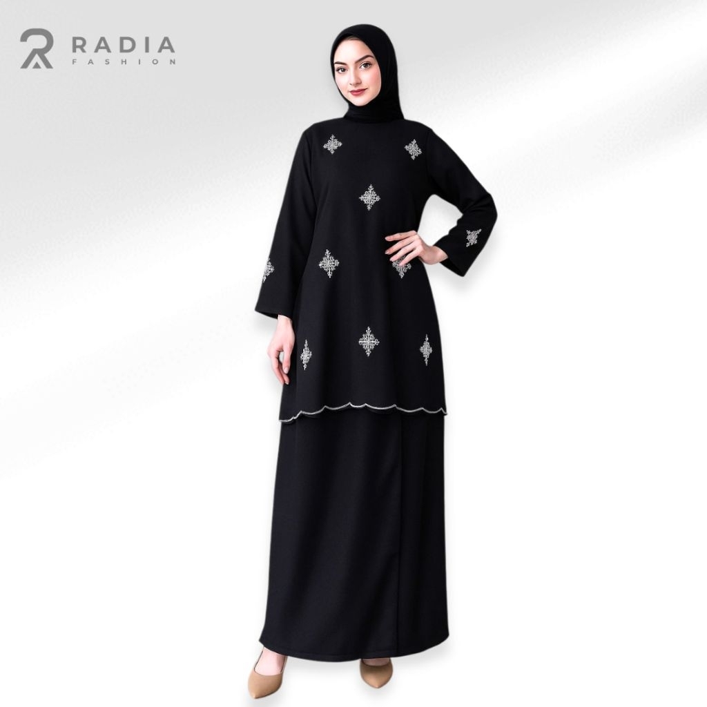 Radia Fashion Setrok Melissa Baju Kurung Malaysia Bordir Katun Toyobo