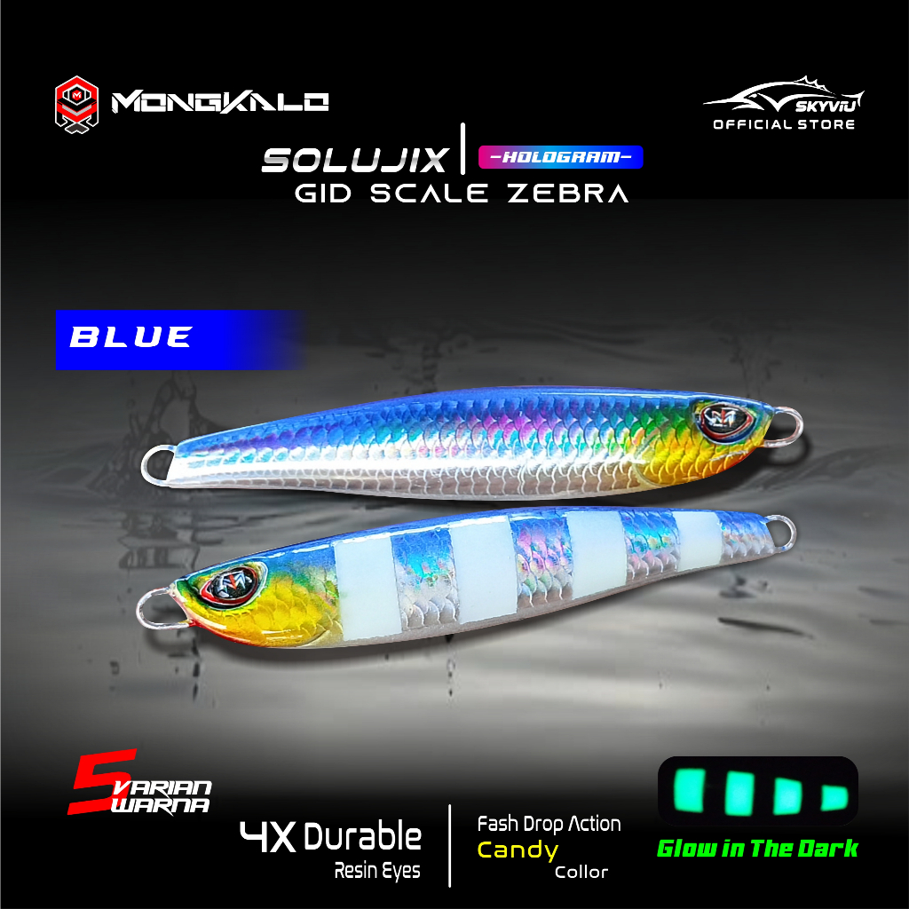 Mongkalo Solujix Sisik-Kecil GID-Zebra noMotif Candy 40 Biru