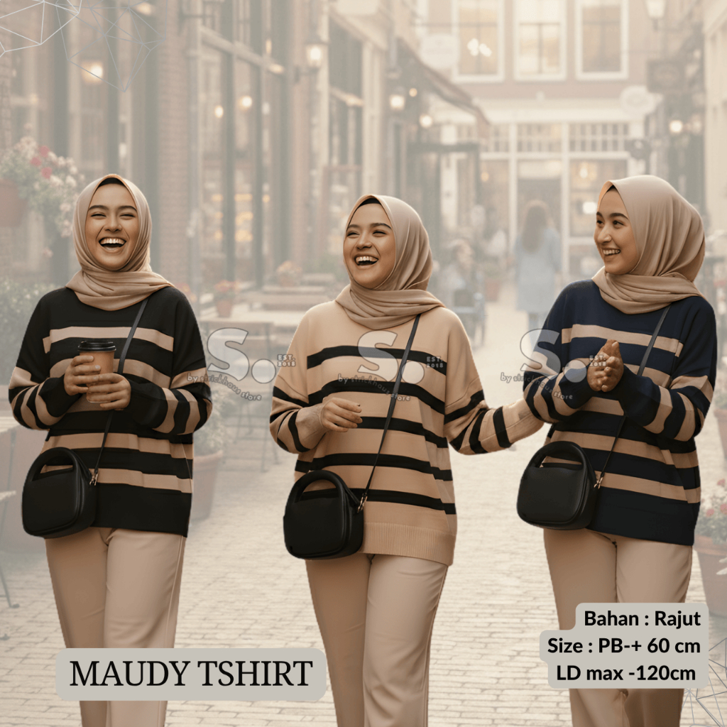 MAUDY SWEATER RAJUT GARIS KNIT JUMBO #STRICKHAUS