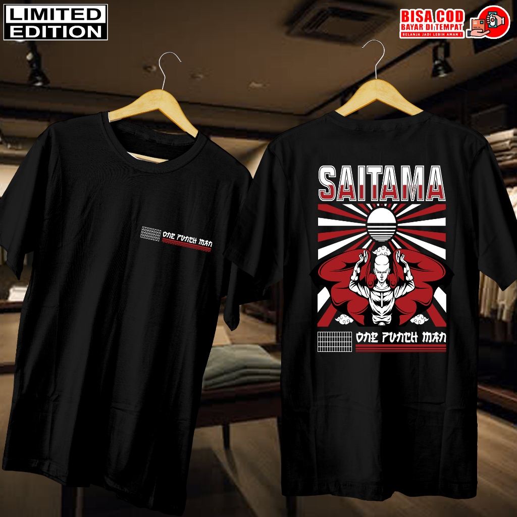 KAOS DISTRO HITAM JEPANG | BAJU KAOS PRIA WANITA | KAOS JEPANG SAITAMA| DISTRO KAOS PRIA WANITA | KA