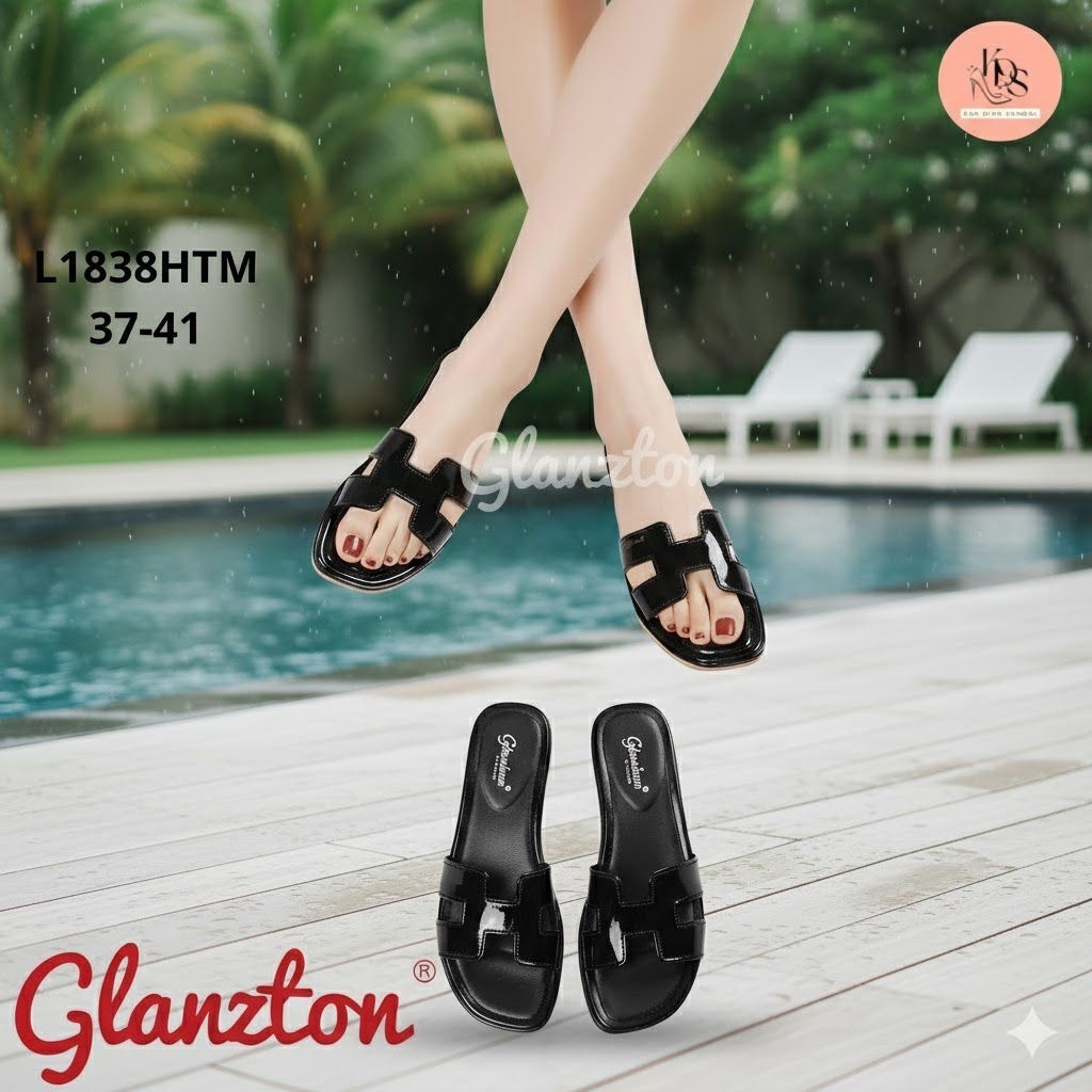KDS | Glanzton L1838HTM, Sandal Wanita Santai/Selop Cewek Korea Jelly/Sandal Harian/Selop Nyaman Sim