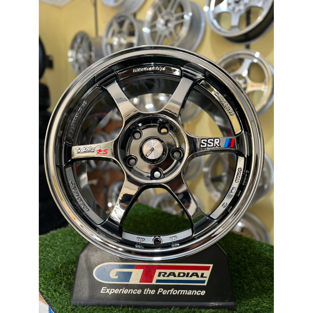 velg ssr type c  r17 black chrome pcd 5x114 kondisi baru