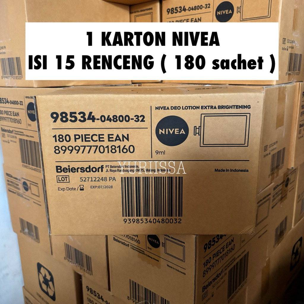 1 Dus NIVEA deodorant (15 Renceng x 12 sachet)