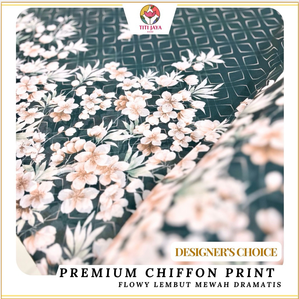 ( MODIS PREMIUM !) Kain SIFON CERUTY BABYDOLL MOTIF BUNGA Digital Print / Chiffon Baby Doll Printing