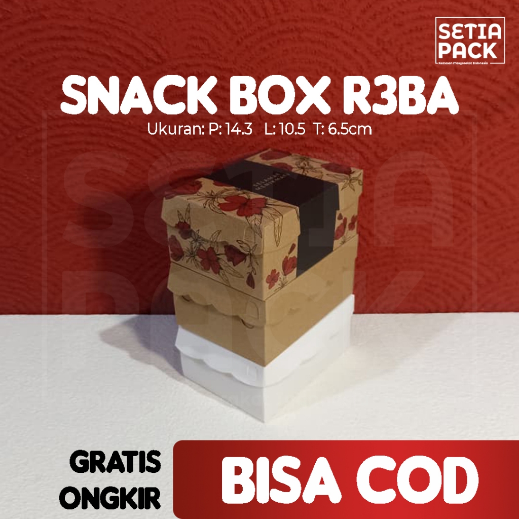 Dus Snack Aqua Tebal Putih Coklat Kraft Motif Box Kue Roti Risoles R3BA