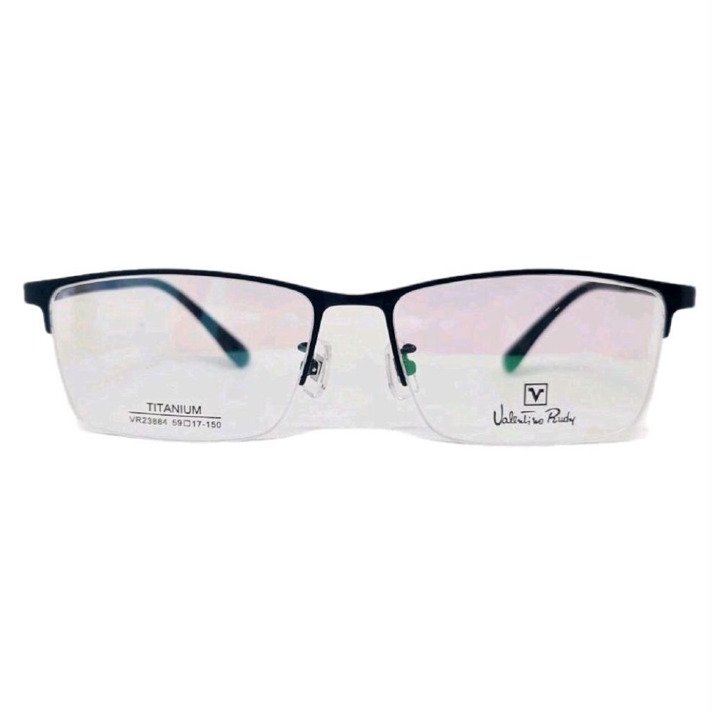 Frame kacamata Valentino Rudy Titanium Original VR23884 C1 Matte Black 59-17-150 size lebar big size