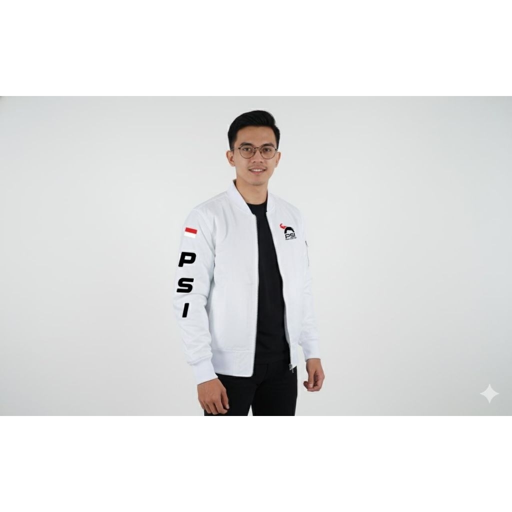 Jaket bomber putih PSI logo terbaru