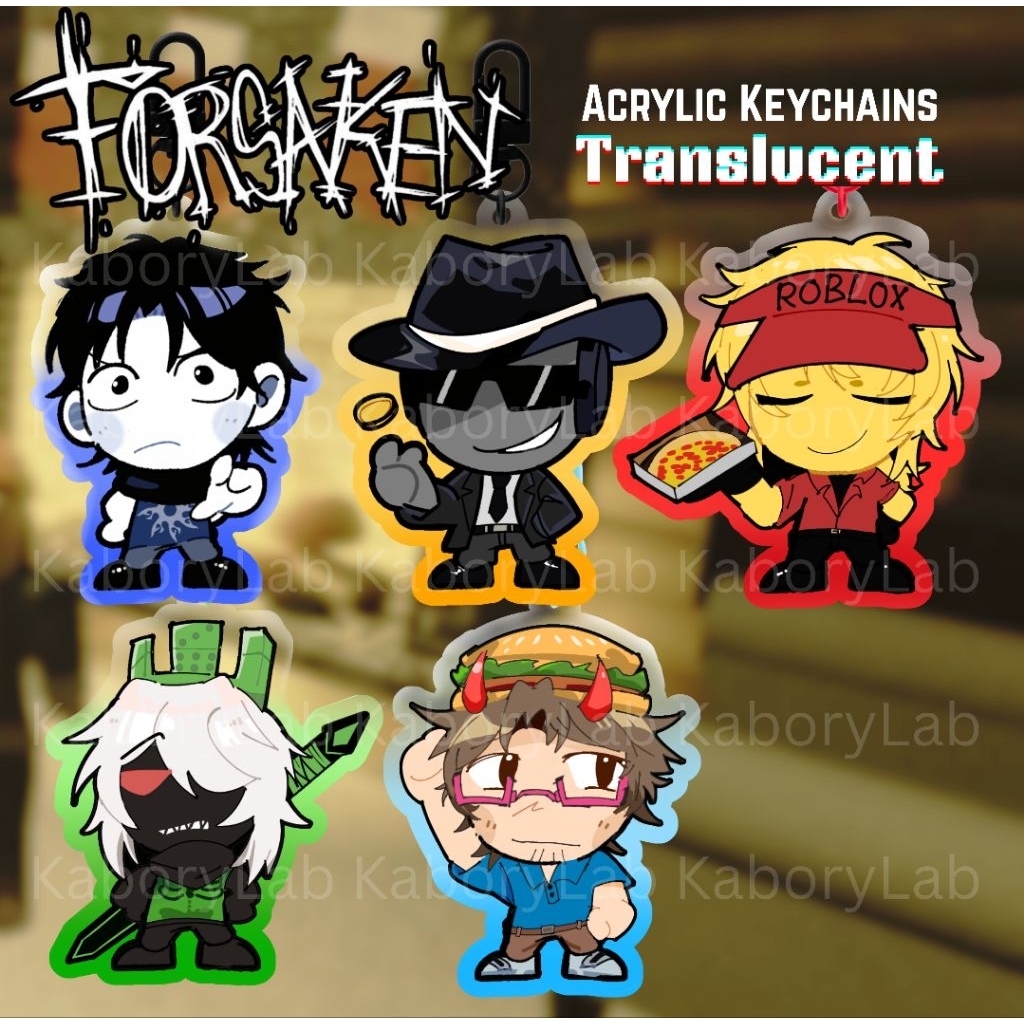Forsaken Keychain Roblox Gantungan Kunci | Chance, Elliot, 007n7, 1x1x1x1, TwoTime