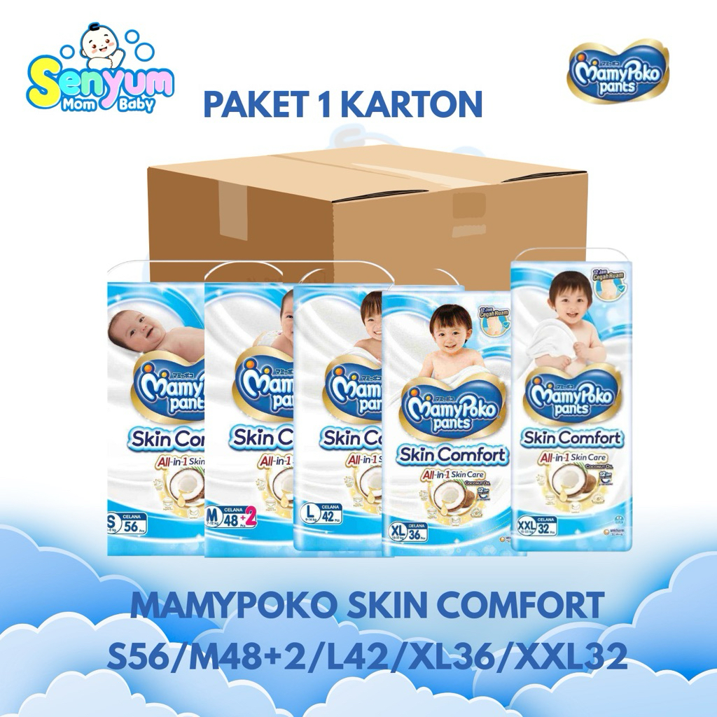 PAKET 1 KARTON MAMYPOKO SKIN COMFORT S56/M48+2/L42/XL36/XXL32