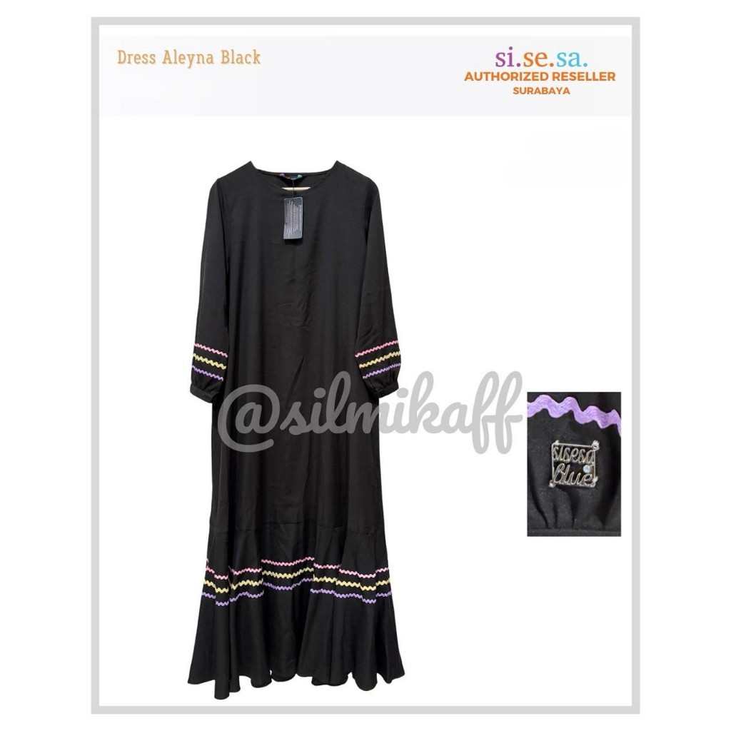 [SILMIKAFF] SiSeSa Dress ALEYNA BLACK GAMIS SYARI MUSLIMAH ORIGINAL Modest Casual