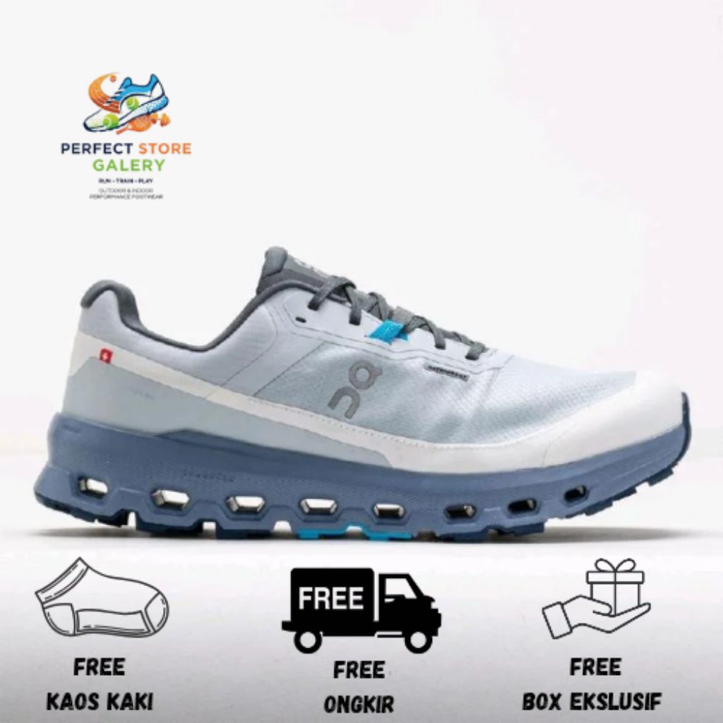 Road Running Trail Shoes On Cloud Vista 2 Waterproof Arctic/Chambray Trail Running Shoes