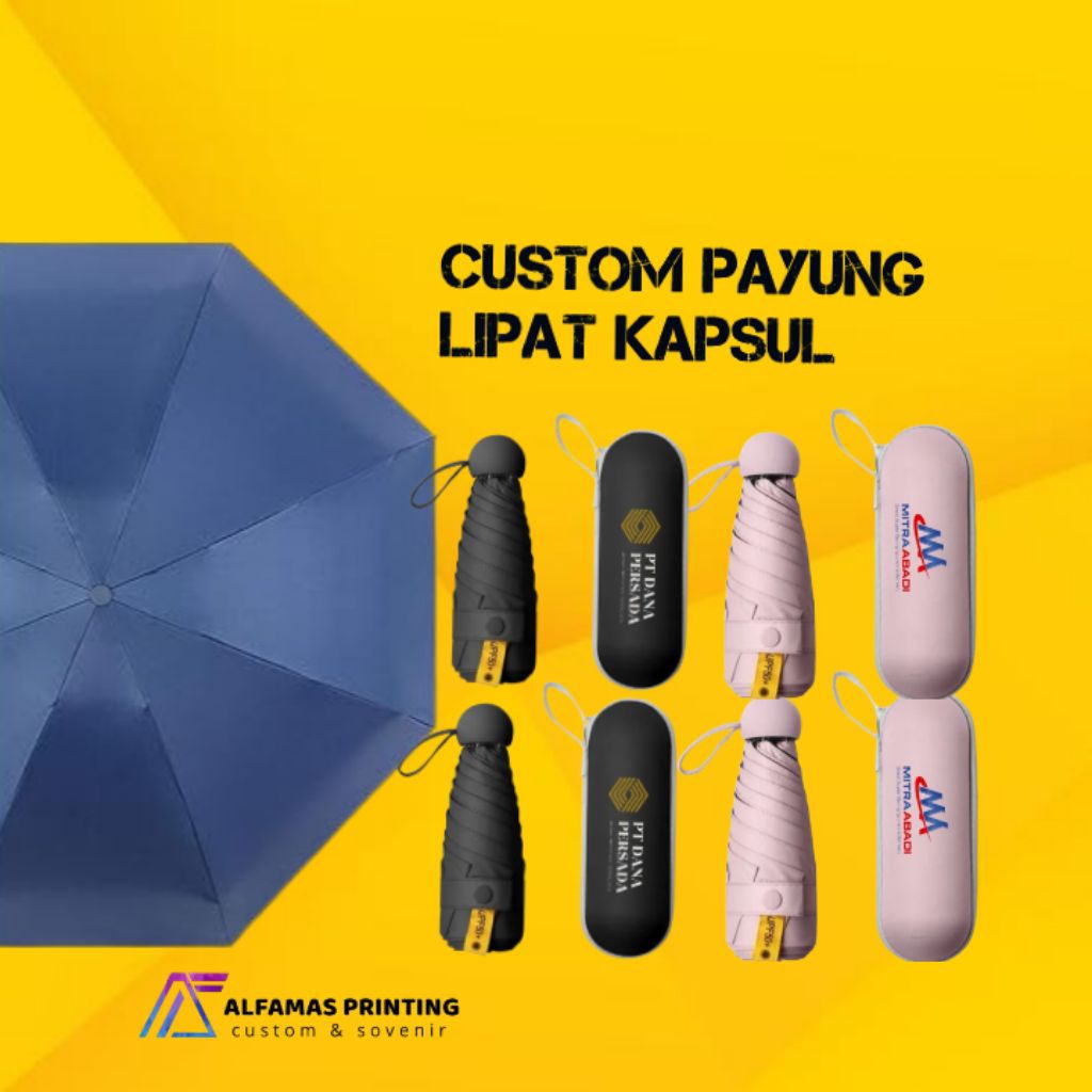 CUSTOM PAYUNG CAPSUL/PAYUNG LIPAT MINI/PAYUNG SOUVENIR