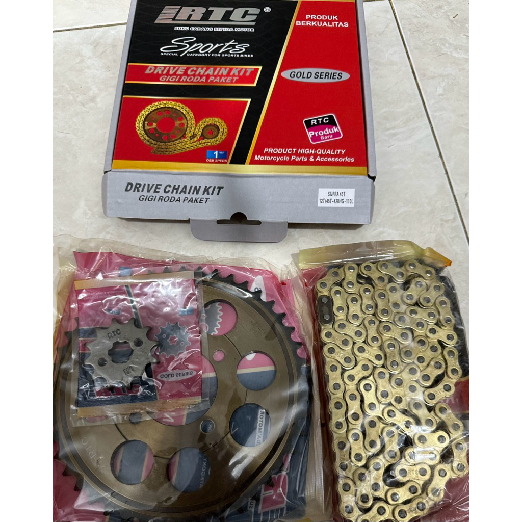 gear paket supra 40T/45T RTC/fotus/tomodachi / gir paket komplit