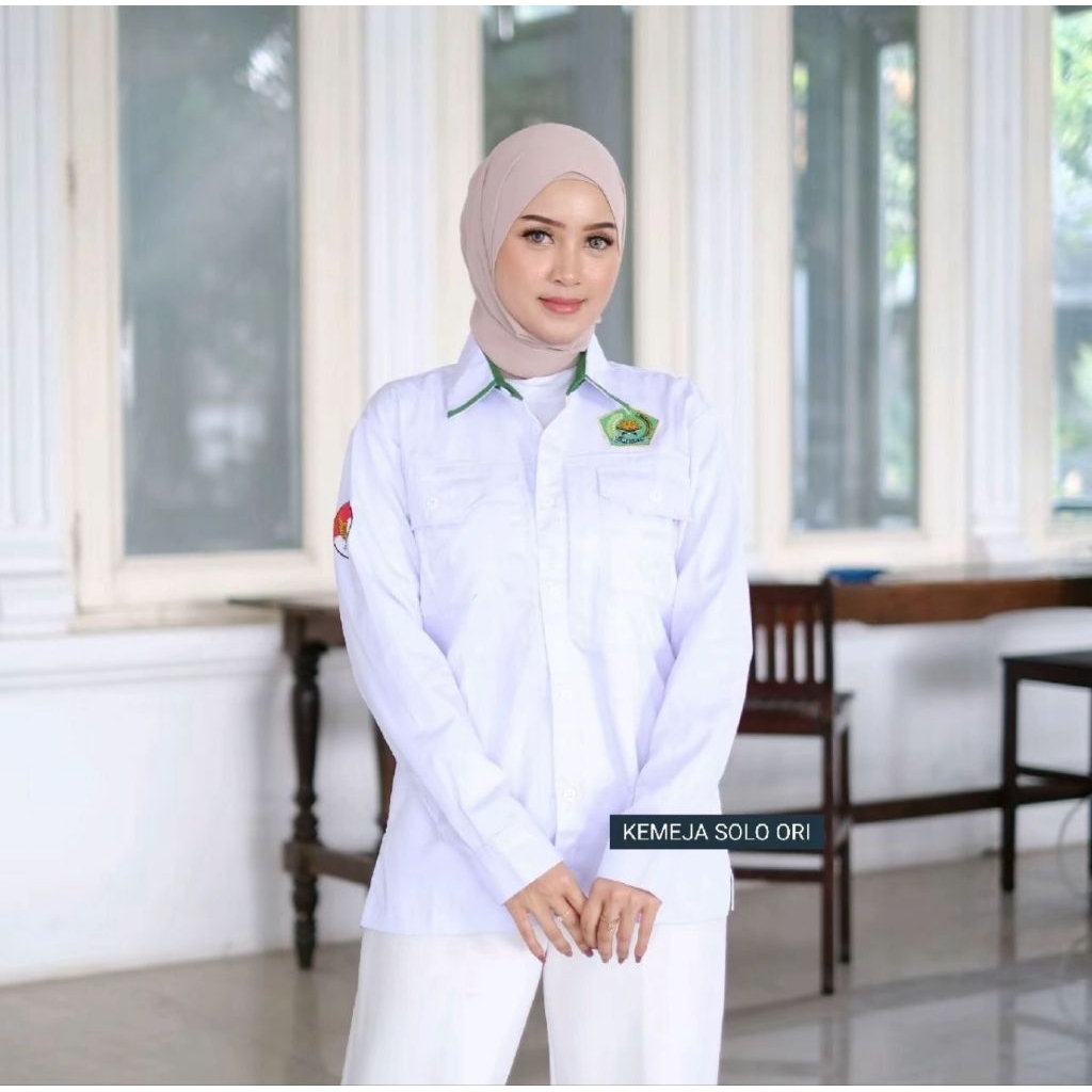 baju pdh kemenag wanita terbaru lengan panjang seragam kemeja kemenag wanita terbaru resmi baju pdh 