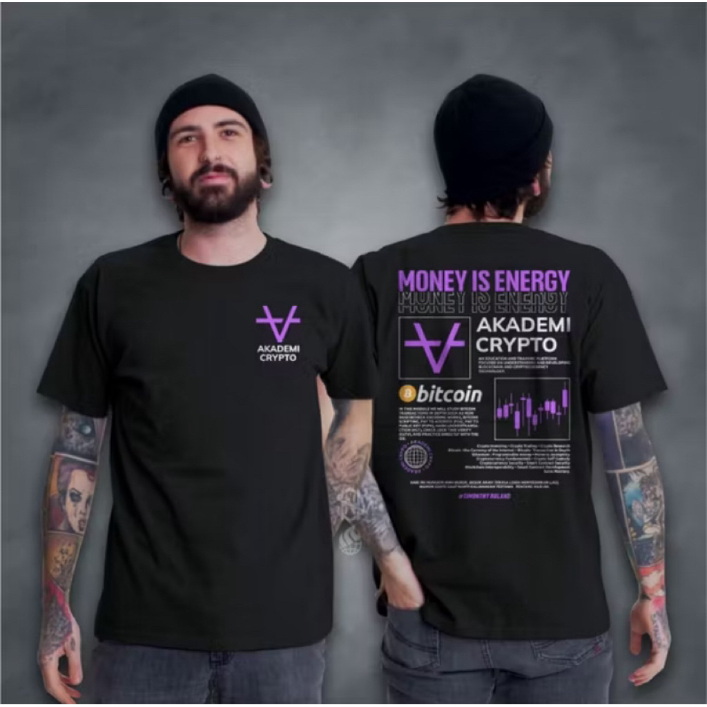 Kaos Akademi Crypto/Kaos Crypto/Kaos Trader/Tshirt Kaos Bitcoin