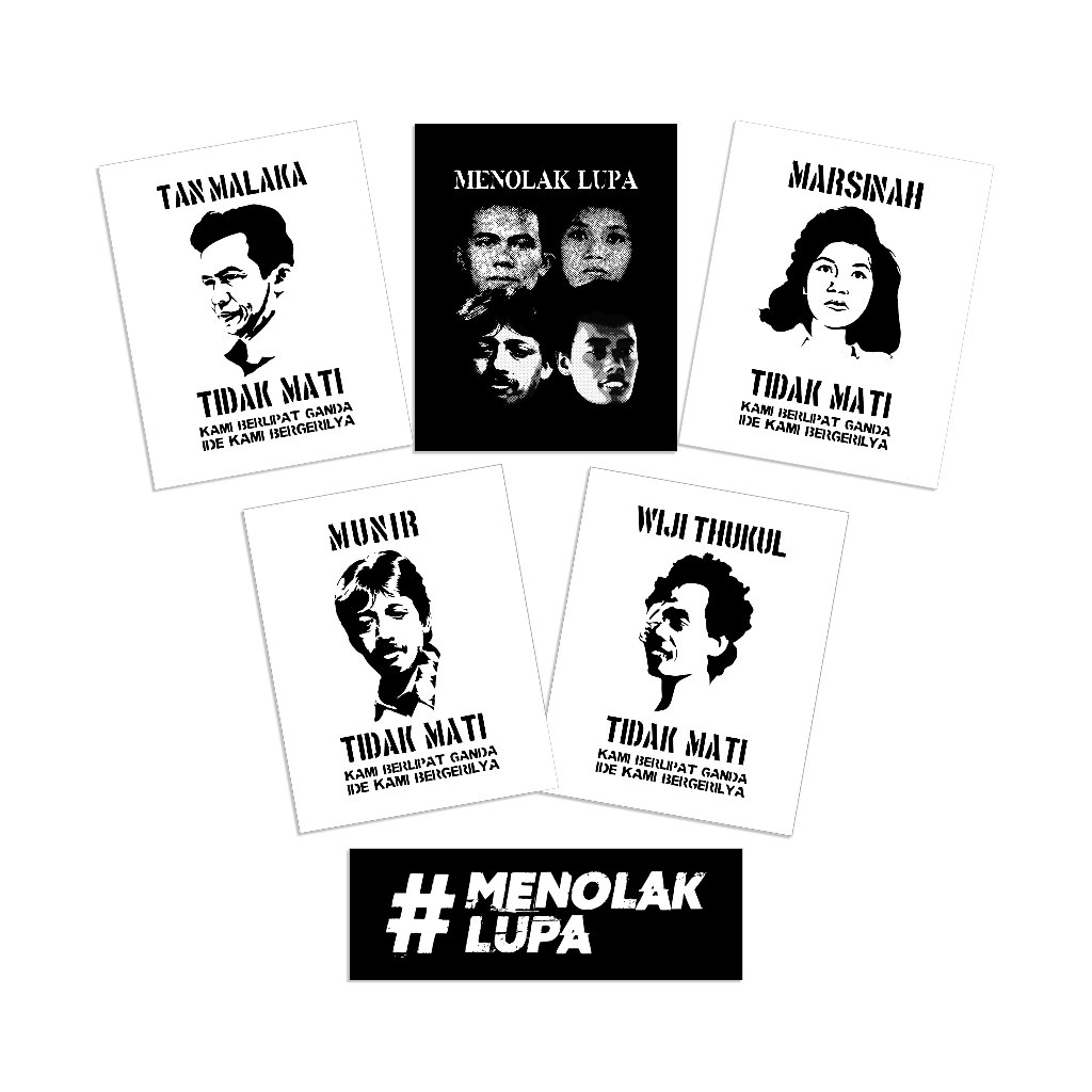 Aktivis - Sticker Satuan | Tan Malaka | Marsinah | Munir | Wiji Thukul | Sticker Vinyl | Stiker Helm