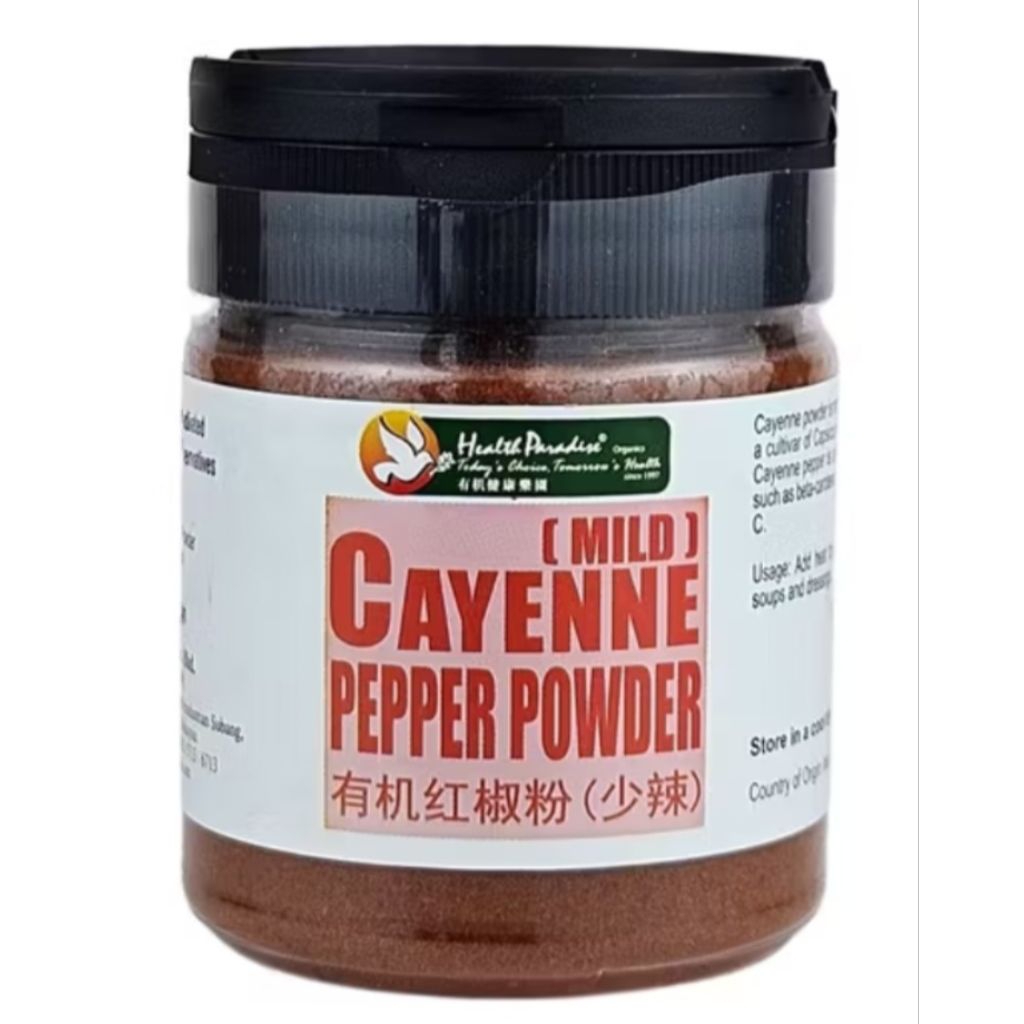 Health Paradise Organic Cayenne Pepper Powder Mild Bubuk cabe organik 10 gram 20 gram 130 gram