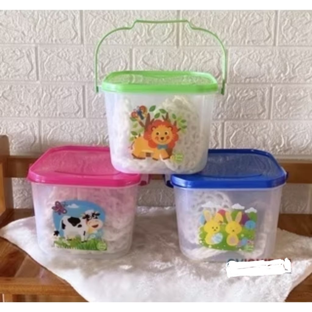 celoviashop(6pcs) TOPLES PLASTIK SEGI 5 LITER GAGANG / KOTAK MAKAN SNACK / TOPLES HAJATAN