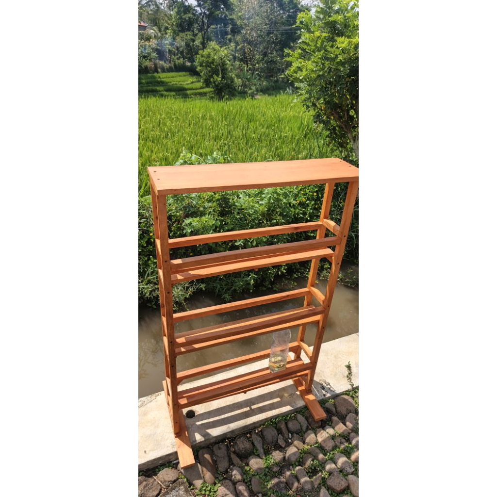 RAK BENSIN ECERAN MINIMALIS RAK BOTOL MINIMALIS RAK SUSUN RAK MINIMALIS KAYU MAHONI