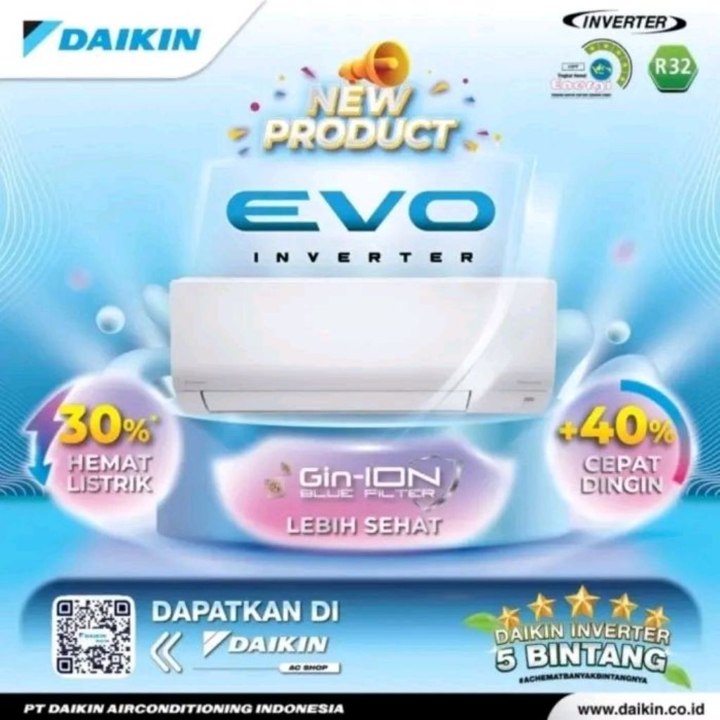 AC 1pk Inverter Daikin STKF25AV | FTKF25AV14 25AV14 malaysia evo 1 pk