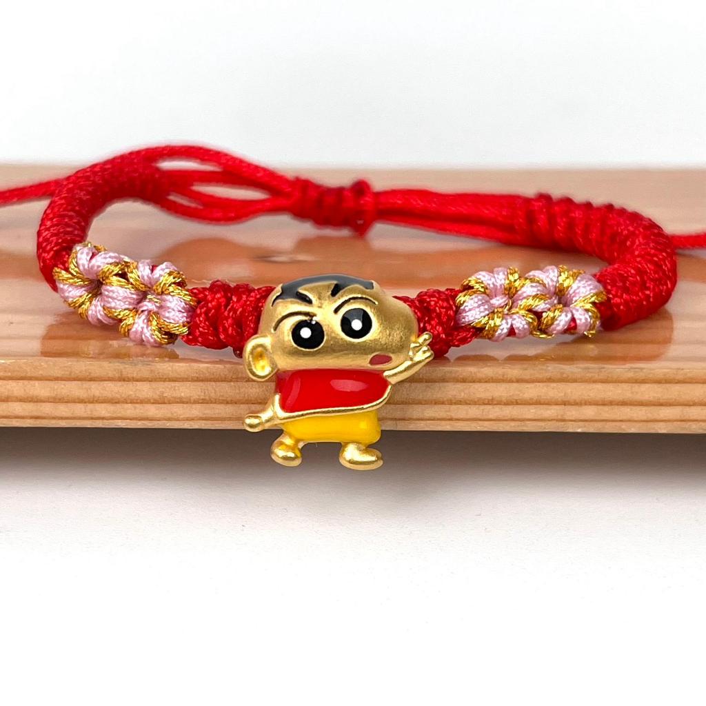 Gelang Tali Emas Charm Shinchan Anime Emas 24k  - Gold Bracelet