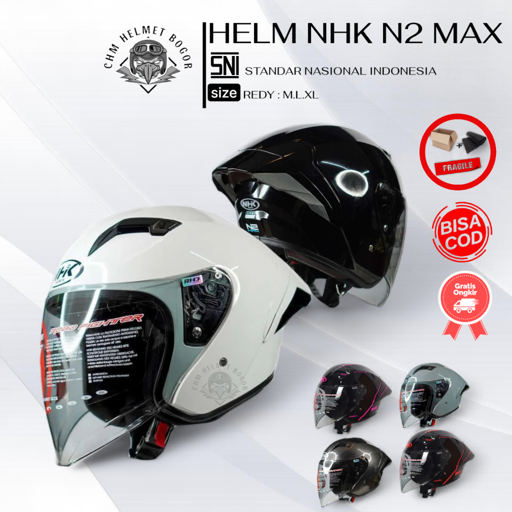 HELM NHK N2 MAX SOLID VISOR RHD LENS | HELM NHK TERBARU