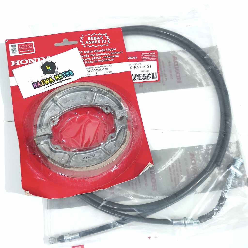 KABEL REM + KAMPAS REM BELAKANG  BEAT FI VARIO FI VARIO 125 SCOOPY KVB