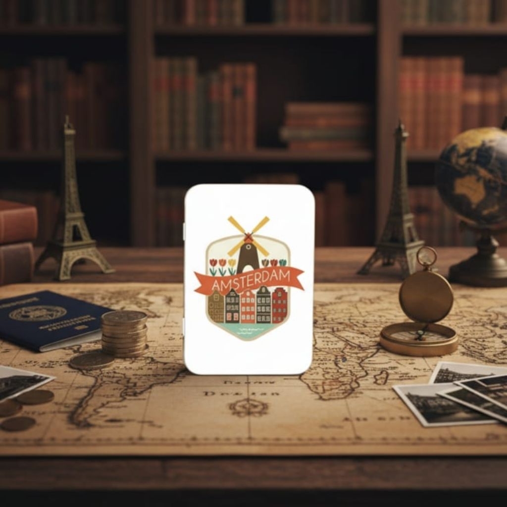 Tin case tempat penyimpana barang kota box engsel universal serbaguna souvenir oleh-oleh japan jepan