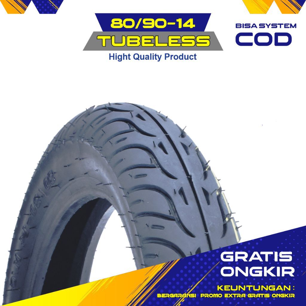 (Promo) Ban Motor Matic Tubles Ring 14 Ukuran 80/90 dan 90/90 Ban Motor Murah Ban Motor Beat Vario M