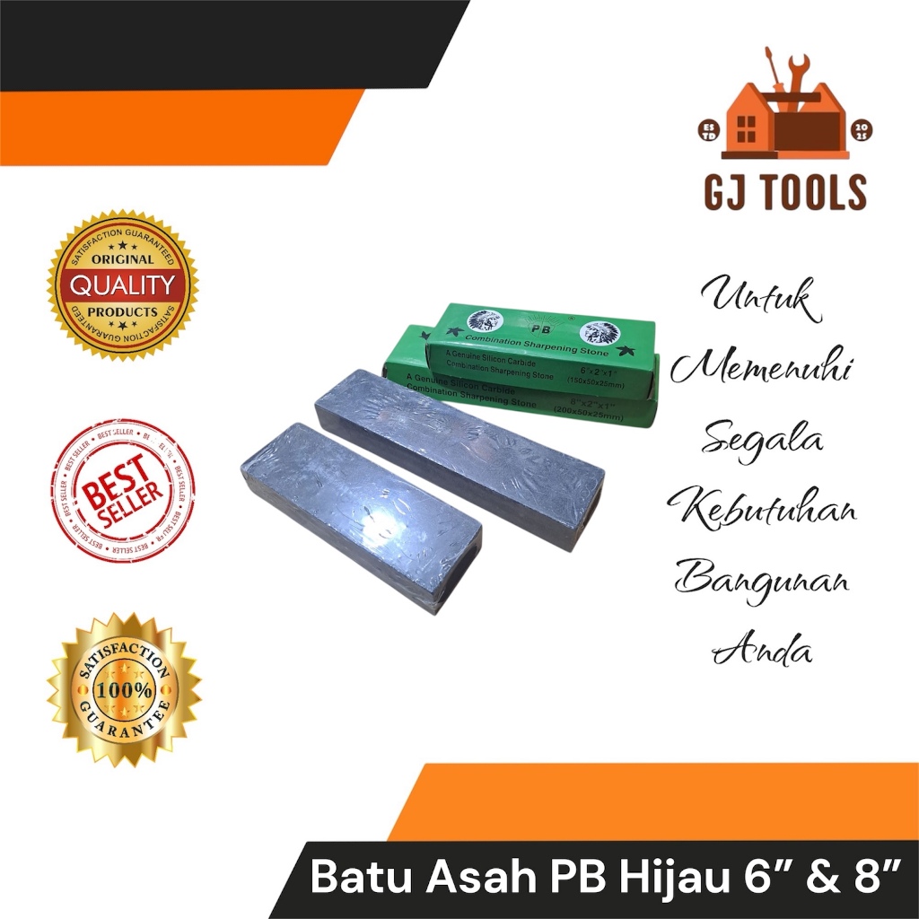 BATU ASAH DAYAK PB HIJAU 6 INCH - BATU ASAH GOLOK PISAU PARANG CAP DAYAK HIJAU
