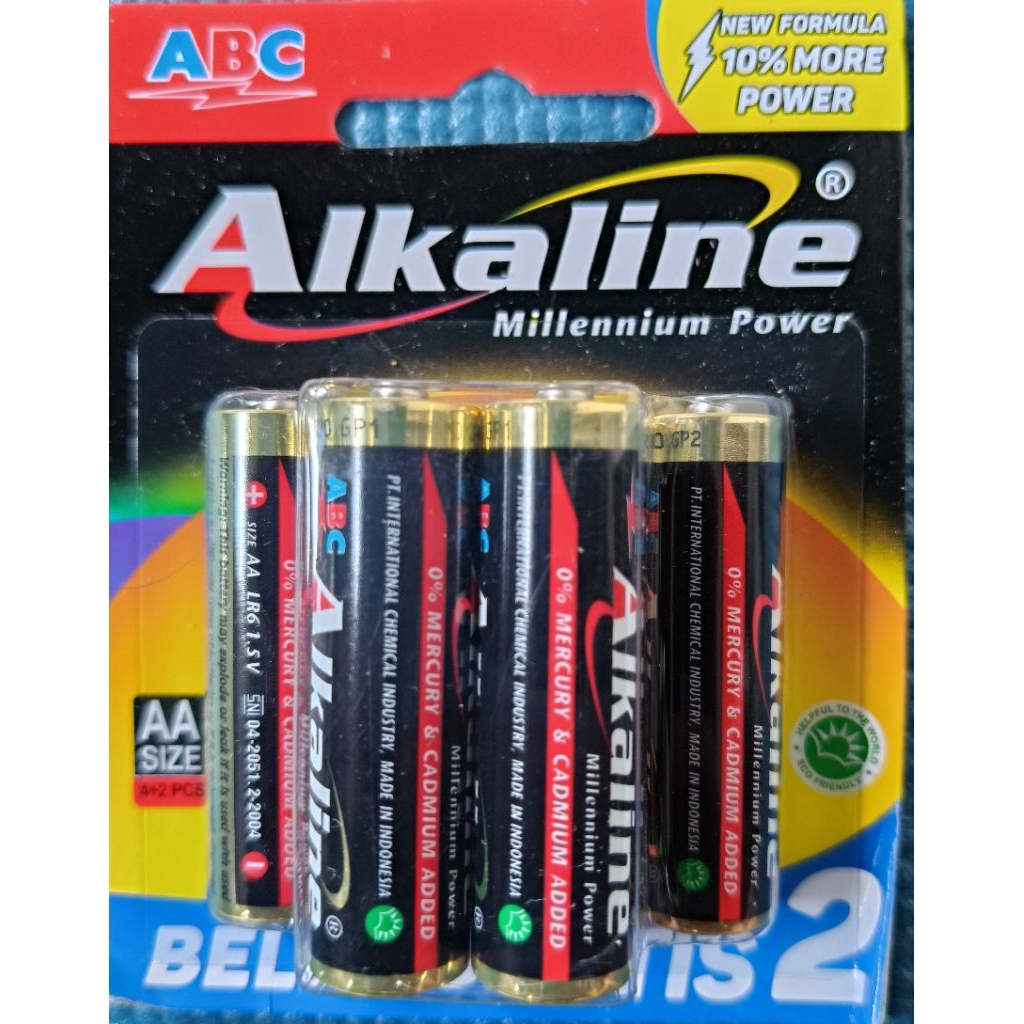 Baterai Alkaline ABC AA isi 6