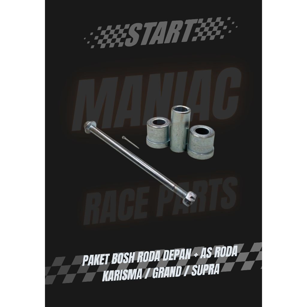 PAKET AS RODA DEPAN + BOSH TROMOL RODA DEPAN HONDA KARISMA / SUPRA X 125