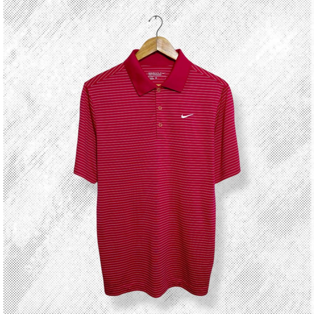 Nike kaos kerah olahraga pria, baju atasan olahraga pria