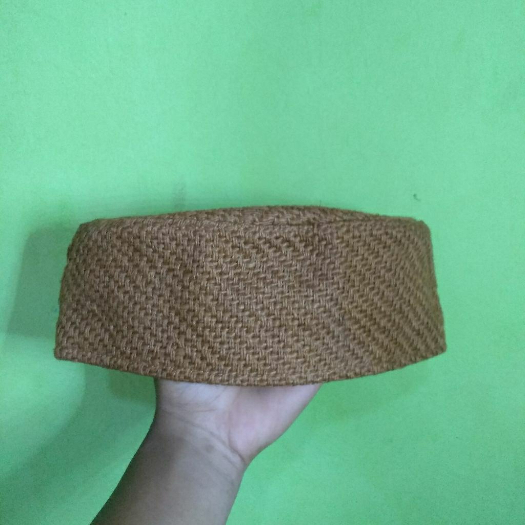 Peci Songkok Kopiah Karung Goni Coklat Muda Tua Hitam Hijau Natural Murah
