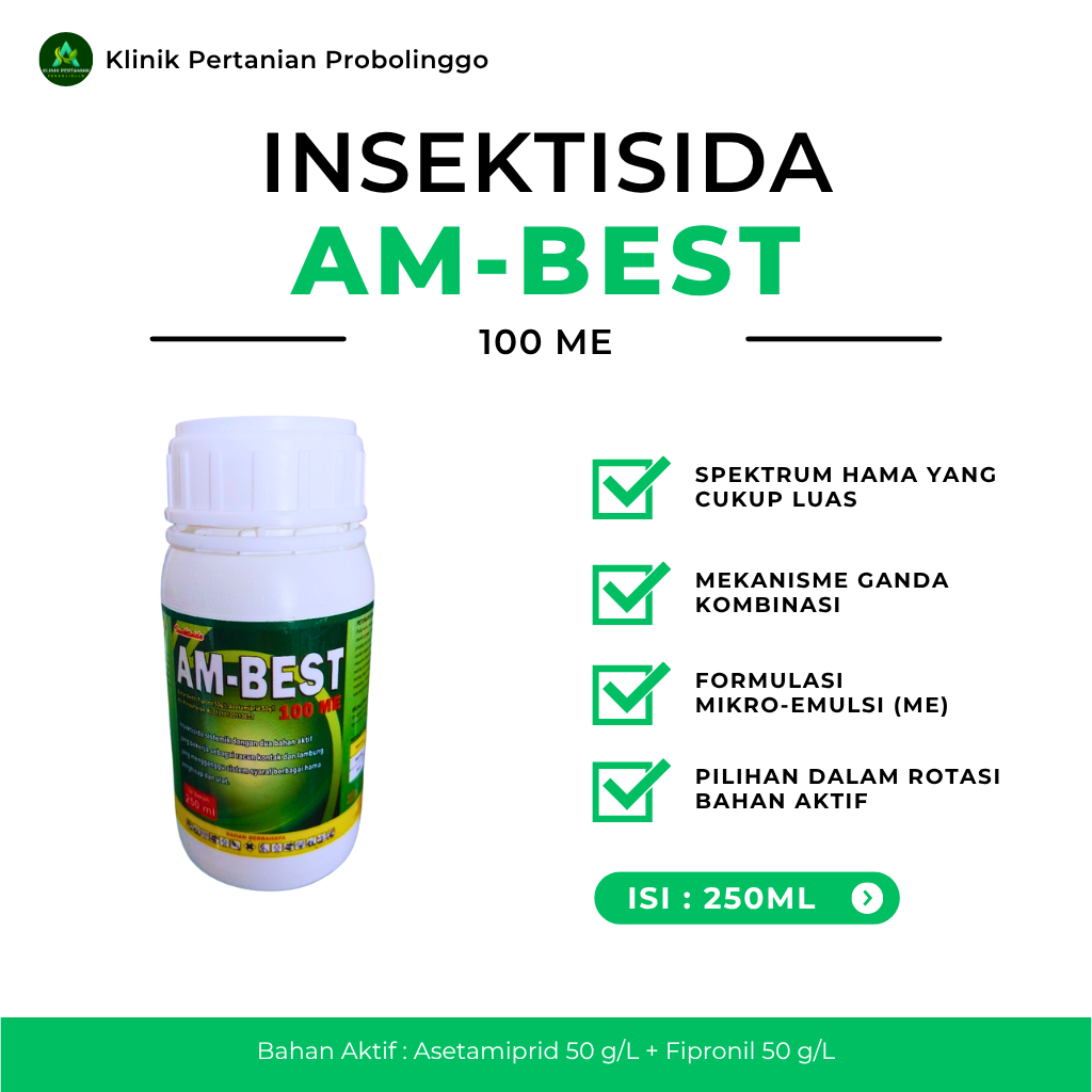 100% ASLI ✅ Insektisida AMBEST 100 ME 250ML - OBAT EFEKTIF DAN AMPUN KENDALIKAN GUREM PADA TANAMAN