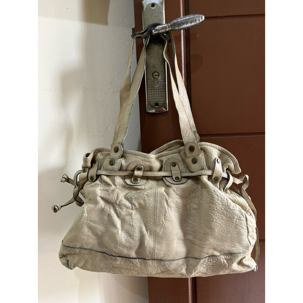 Tas Preloved Hobo Bag Tas Serut Bucket Bag Kulit Asli Zeden