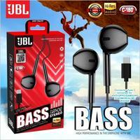 HF HEADSET JBL C - 180 / C - 181 + MIC HANDSFREE JBL TYPE C SUPER BASS JACK TYPE-C