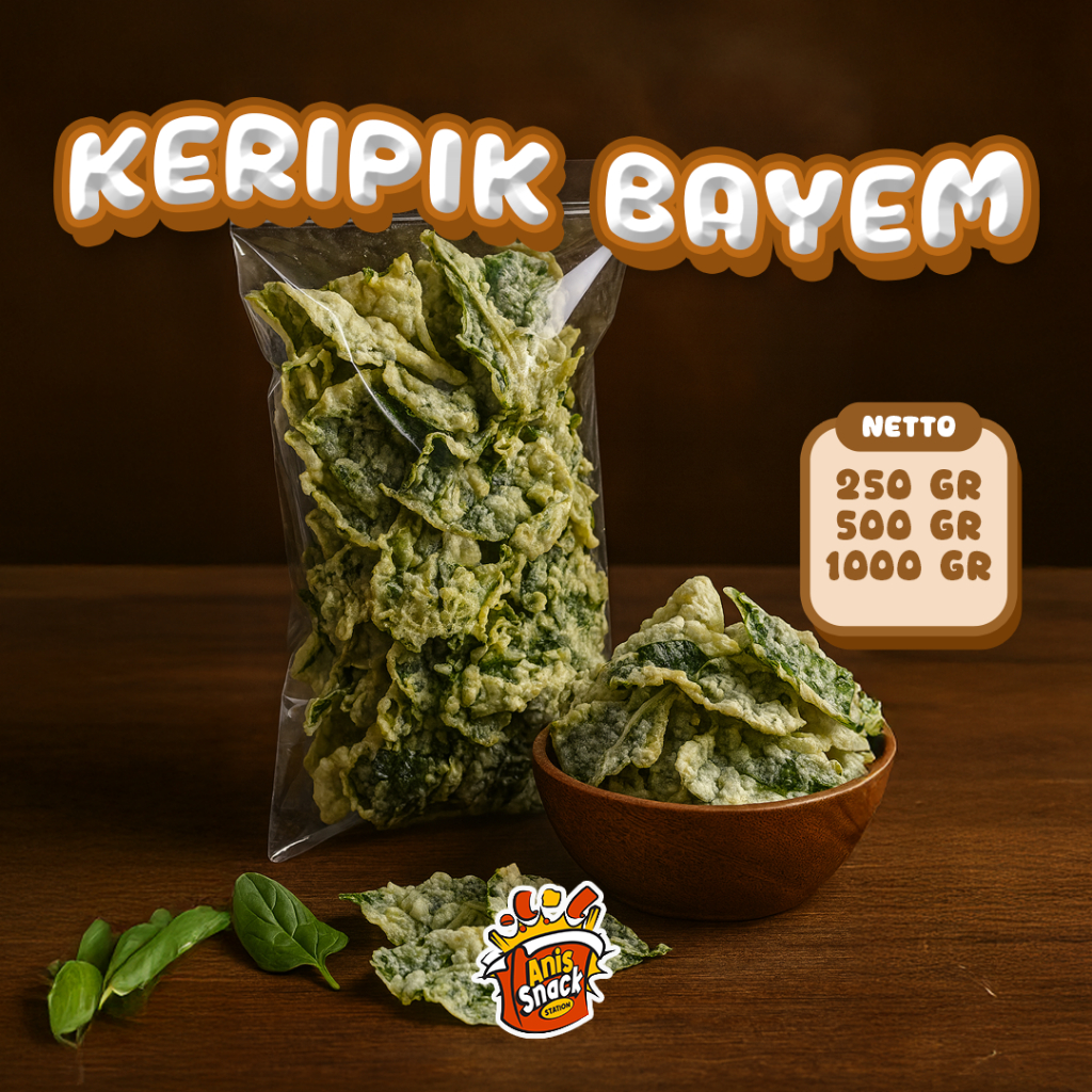 Keripik Bayam / Keripik Bayam Krispi dan Renyah / Keripik Sayur Bayam Original