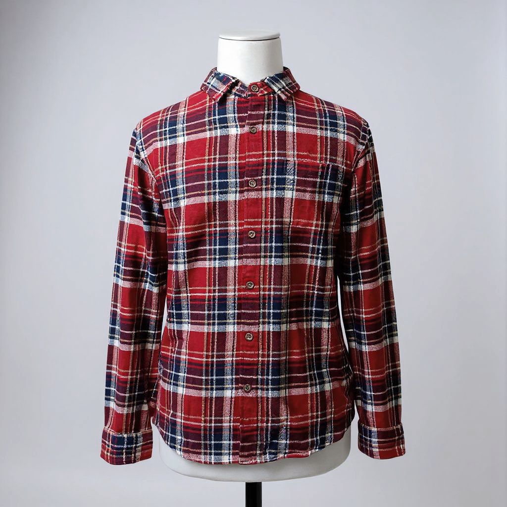 Kemeja Flanel Kotak Merah Navy Atasan Flanel Wanita Pria Oversize Korean Style Casual