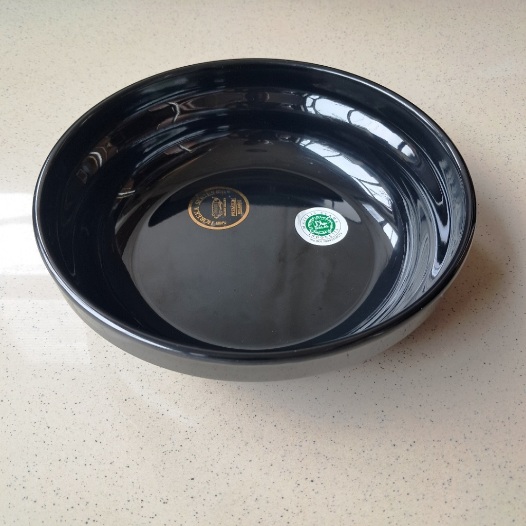 Mangkuk Salad 7" Hitam Horeka Porcelain Melamine - Golden Dragon W7207