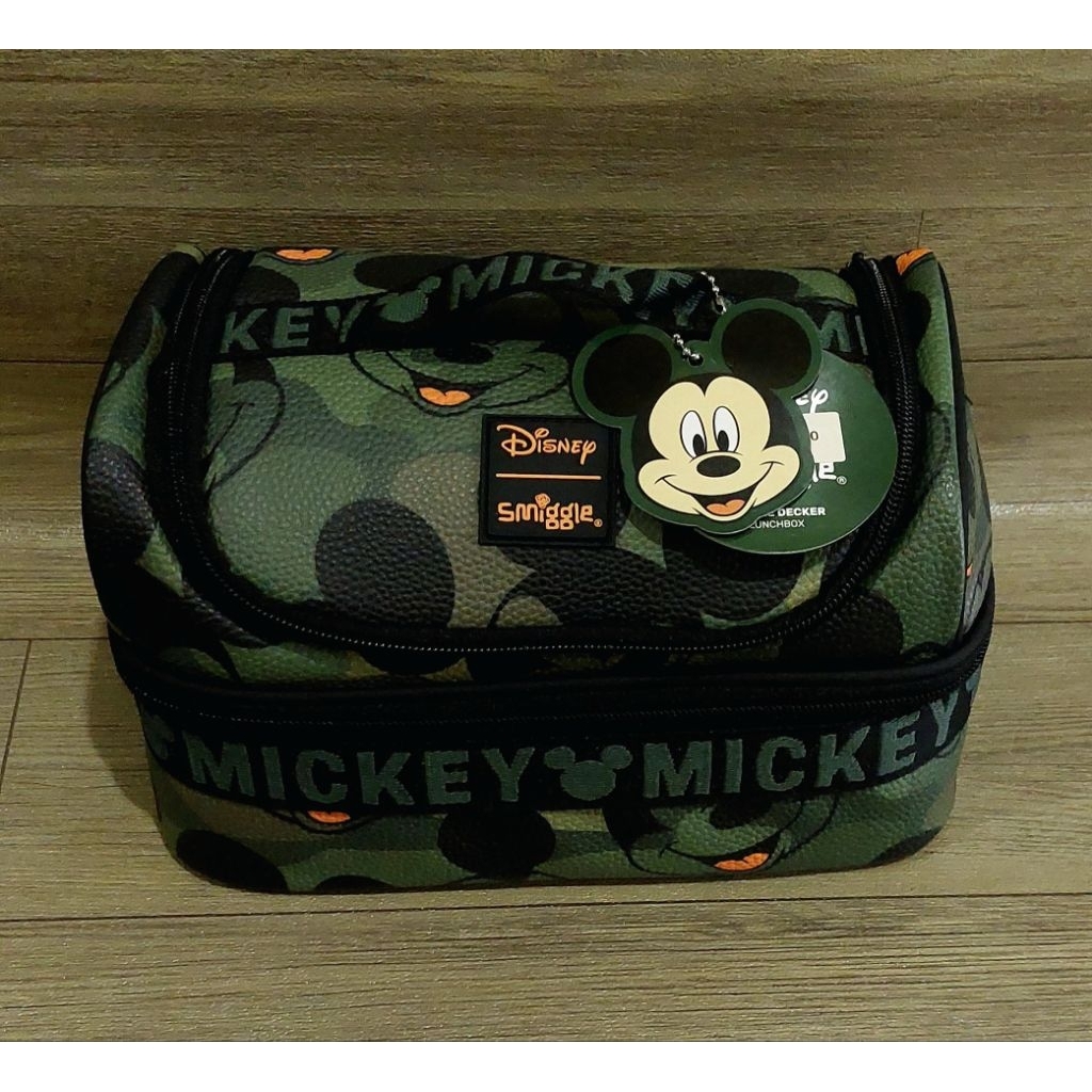 Smiggle Disney Mickey Green Double Decker Lunch Bag