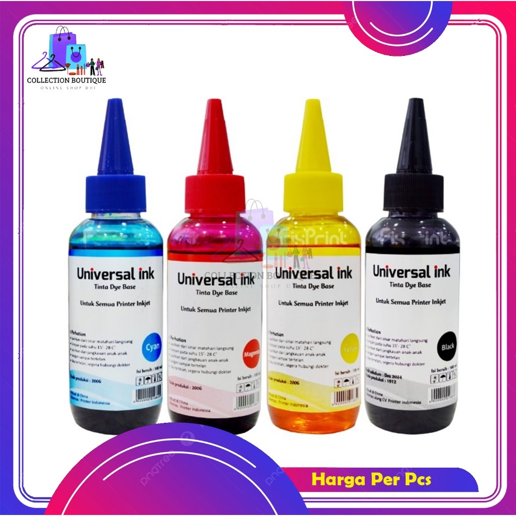 Tinta Universal Refill Refil Printer HP Canon Epson 100 Ml Tinta Botol 100ml Refill Cartridge GT51 G