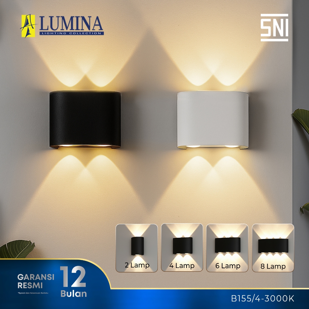 Lumina - Lampu Hias Dinding LED Minimalis Modern Sorot 2 Arah 2W 4W 6W 8W Tahan Air Outdoor & Indoor