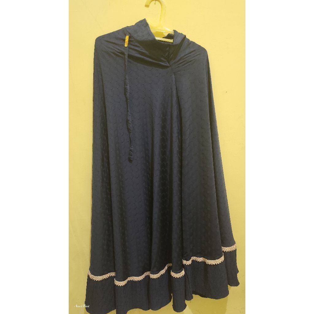 MUKENA jumbo kaos tebal Original Doa Ibu Navy