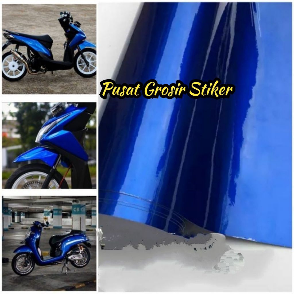 Sticker Scootlite Biru Candy Metalic Stiker Sekotlet Metalik Candy
