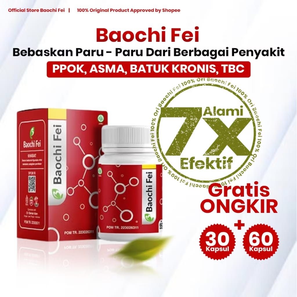 BAOCHI FEI KAPSUL ORIGINAL HERBAL OBAT PARU PARU