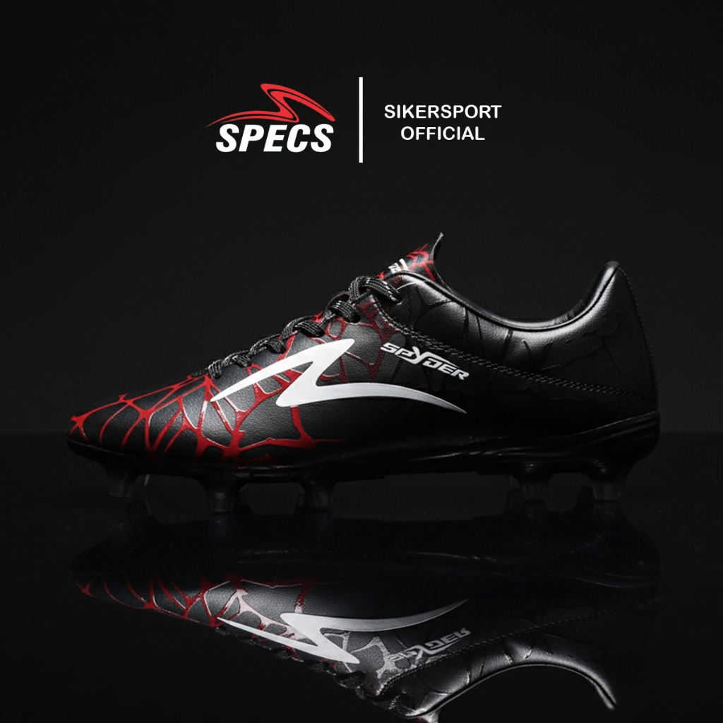 Sepatu Bola Specs Accelerator Spyder FG Hitam Merah