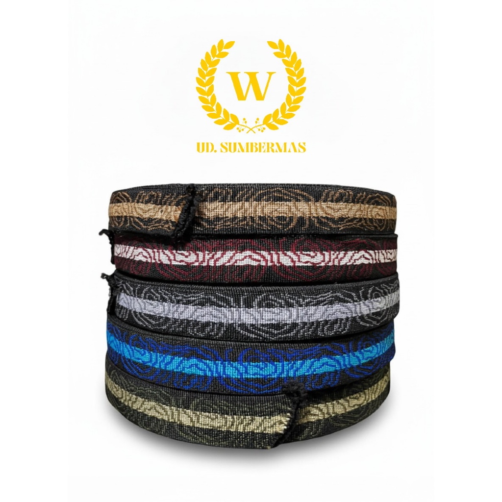 bisban tebal webbing tubular bisban bolong motif ukuran 2.8 cm
