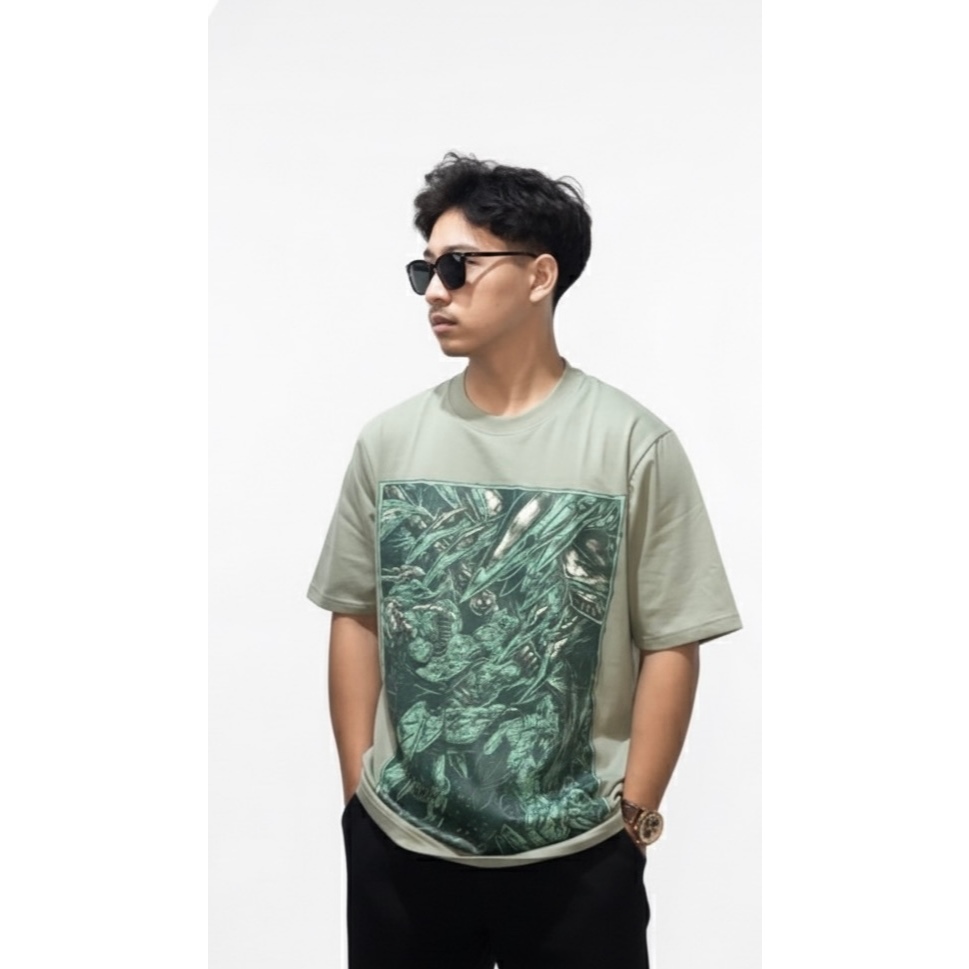 kaos barbatos x hashmal - iron blooded orphans (warna pastel green)